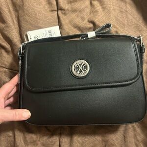 Christian lacroix Elegant Black Crossbody Bag with Silver Detail